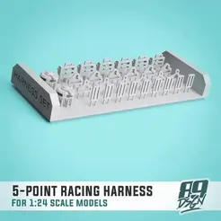 0.gif STL file 5-Point Racing Harness Set for 1:24 scale models・3D printing template to download