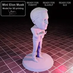 video.gif STL file Mini Elon Musk・Model to download and 3D print