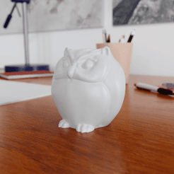 thumb.gif STL file Cute owl money box・3D print design to download, nowprint3d
