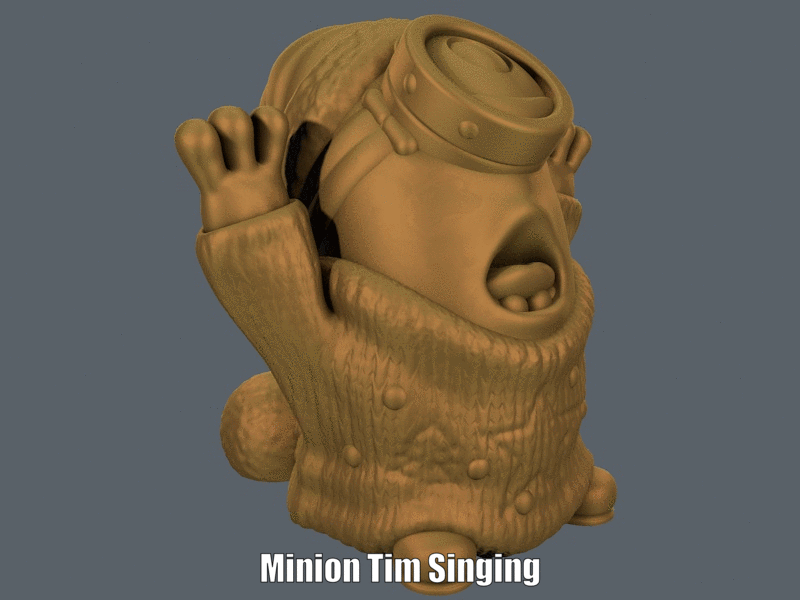 Minion Tim Singing.gif Download free STL file Minion Tim Singing (Easy print no support) • 3D printable template, Alsamen