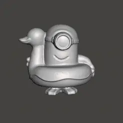 GIF.gif STL file GRU MY FAVORITE VILLAIN MINION TOY FIGURE WITH DUCK FLOAT・Model to download and 3D print