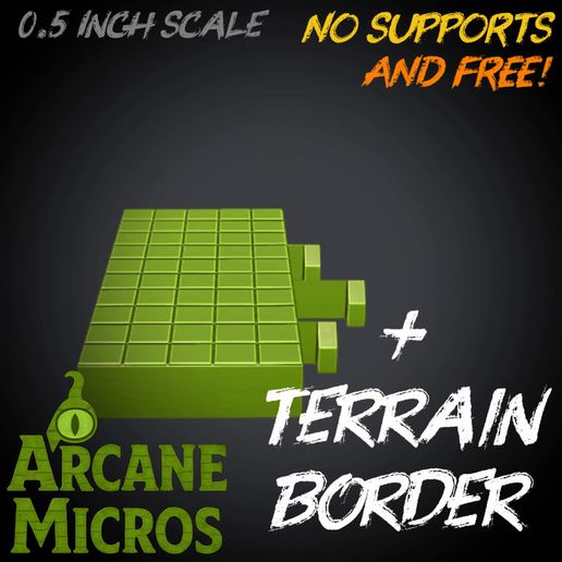 GifThumbnail.gif 5X2.5 TERRAIN BORDER (+) - Arcane Micros - DND Miniature
