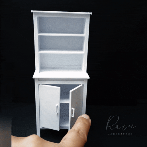 Miniature-Furniture,-ikea-BRUSALI-High-cabinet.gif Archivo STL Armario alto miniatura inspirado en IKEA para casa de muñecas 1:12・Objeto de impresión 3D para descargar, RAIN