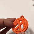 ezgif.com-optimize.gif VW Volksvagen Key ring flexible rotative print in place KEYCHAIN