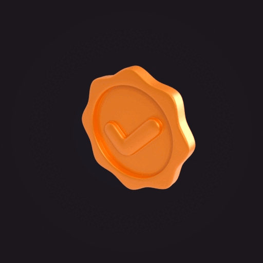 3D Checkmark Badge Symbol