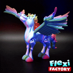 Flexi-Factoy-Dan-Sopala-Pegasus.gif 3D file Flexi Factory Pegasus, Unicorn, Horse and Alicorn・Template to download and 3D print