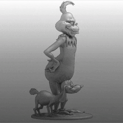 GRINCH-NORMAL-LOW.gif STL file A GRINCH with a dog・3D printer model to download