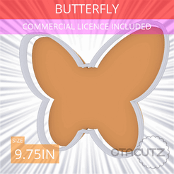 Butterfly~9.75in.gif STL file Butterfly Cookie Cutter 9.75in / 24.8cm・3D printable design to download