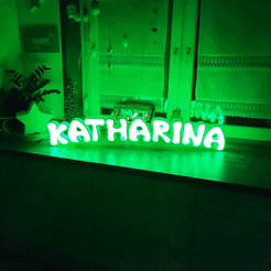 Kathagif.gif Download STL file Katharina LED NIGHTLIGHT NACHTLICHT MARQUEE • 3D print design, Dreddpunk