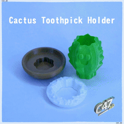 cactus-promo_.gif Fichier STL Porte-cure-dents / Décoration en forme de cactus・Modèle pour imprimante 3D à télécharger, c47