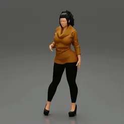 ezgif.com-gif-maker-1.gif Fichier 3D Belle femme brune en pull et talons hauts・Idée pour impression 3D à télécharger