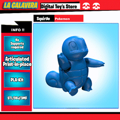 aaaaaaaaa-1.gif STL file Pokemon Squirtle articulated print-in-place・3D printer model to download, lacalavera