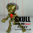 GIF-042-Skull-Flexy-Take-My-Heart.gif STL file Skull Flexy Take My Heart・3D printing design to download