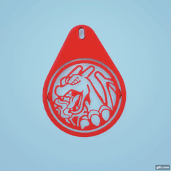 CHARIZARD GIF.gif Бесплатный STL файл CHARIZARD COIN KEYCHAIN POKEMON・Шаблон для 3D-печати для загрузки