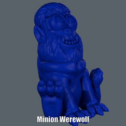 Minion Werewolf.gif STL file Minion Werewolf (Easy print no support)・3D printable design to download