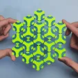 20231102_222326-1.gif Hinged tessellation of hexagonal truchet (print with flexible material)