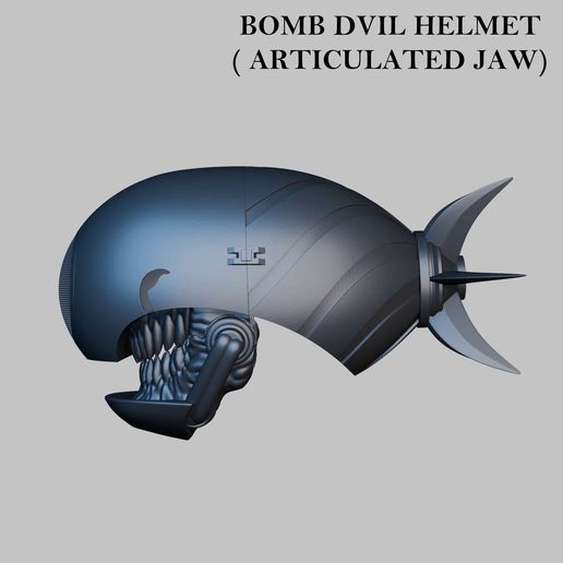 💣 Bomb Devil Helmet Mask STL – Articulated Jaw Horror Cosplay Halloween ...