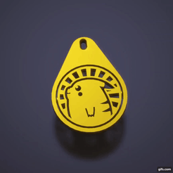 pika1GIF.gif Free STL file PIKACHU COIN KEYCHAIN POKEMON・Model to download and 3D print