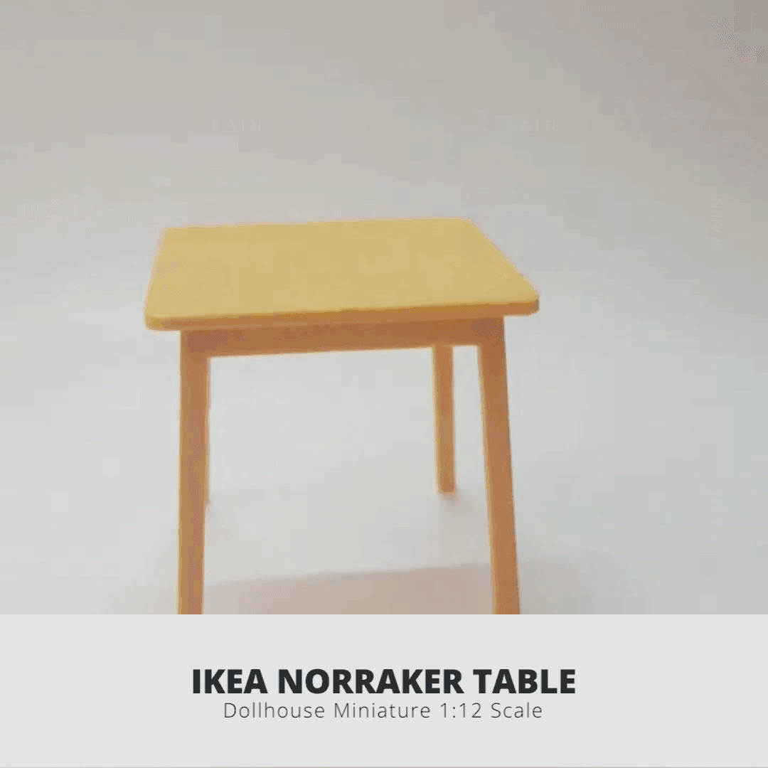 IKEA NORRAKER TABLE Dollhouse Miniature 1:12 Scale STL file MINIATURE IKEA-INSPIRED NORRAKER TABLE FOR 1:12 DOLLHOUSE・3D print object to download, RAIN