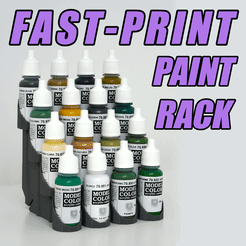 1_Thumbnail_Image.gif STL file Fast-Print Paint Bottle Rack (6 Sizes)・3D print model to download