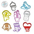 Bt21_kit.gif Set collezione BT21 - BTS - Tagliabiscotti - Fondente