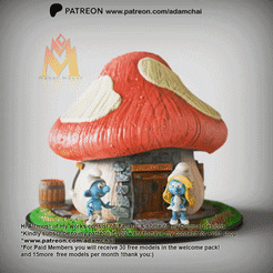 Smurf's-Mushroom-House-Diorama.gif Diorama de la Casa Champiñón de los Pitufos - Dibujos animados clásicos -Fanart