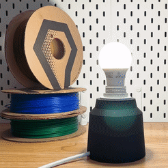 Lamp-shades-gif.gif Free STL file Protopasta Lamp base + DIY customizable shade・3D printable model to download