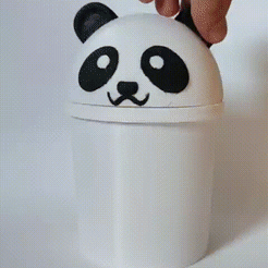 panda-papelera.gif 3D file Panda Bin Interchangeable heads・3D printable model to download