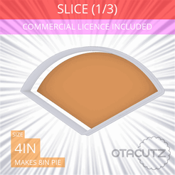 1-3_Of_Pie~4in.gif 3D file Slice (1∕3) of Pie Cookie Cutter 4in / 10.2cm・3D printer model to download