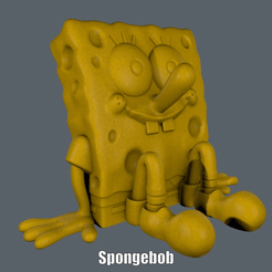 Spongebob.gif Fichier STL Bob l'éponge (Impression facile sans support)・Design pour impression 3D à télécharger