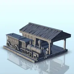 GIF-B06.gif Файл STL Железнодорожная станция с вагоном и локомотивом (6) - Six Gun Sound Desperado Old Chronicles Gunfight Gutshot Blackwater Gulch・Шаблон для 3D-печати для загрузки