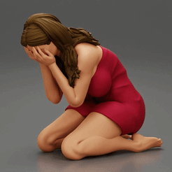 ezgif.com-gif-maker-40.gif 3D file Girl Crying And Hiding Her Face 3D Print Model・3D printable design to download, 3DGeschaft