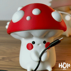 IMB_TIRz7o.gif 3D file Cute Mushroom Cable Holder・Model to download and 3D print