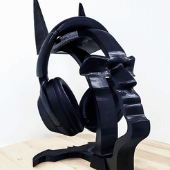 Untitled-1.gif STL file BATMAN HOLDER HEADSET・Model to download and 3D print