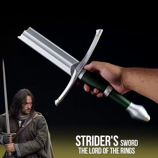 🗡️ Strider's Sword - LOTR・ 3D File for 3D printing・Cults