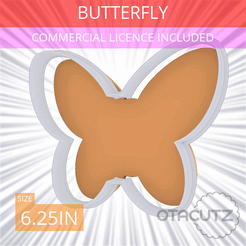 Butterfly~6.25in.gif STL file Butterfly Cookie Cutter 6.25in / 15.9cm・Model to download and 3D print