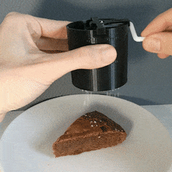SugarSifterMain-min.gif STL file Powdered Sugar / Flour Sifter Dispenser・3D printing idea to download