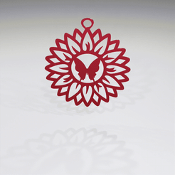 0001-0090.gif STL file SUNFLOWER EARRING-KEYCHAIN・3D printable model to download