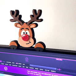 Sequence-01_12.gif Файл STL Лица рождественских оленей・Шаблон для 3D-печати для загрузки