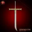 Mihawk_Sword_turnaround.gif Yoru Dracule Mihawk Sword - One Piece Live Action - Cosplay Weapon