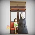 Chihiro-Ogino-No-Face-Train-Scene-Fanart.gif Chihiro Ogino & No-Face Train Scene Fanart-Spirited Away-ハク-studio Ghibli-FANART FIGURINE