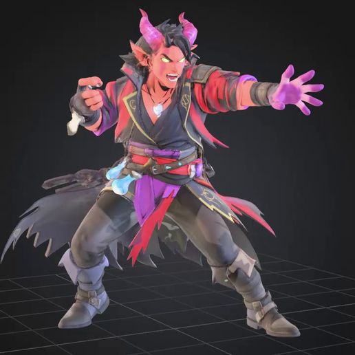 🧙 Tiefling Sorcerer - Arcane Fury Miniature・ STL File for 3D printing・Cults