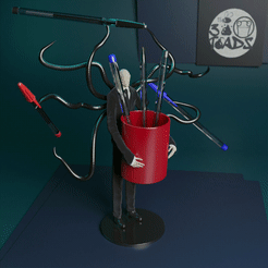 0001-0060_gif.gif STL file Slender man : Pencil and Pen Holders・3D printable model to download
