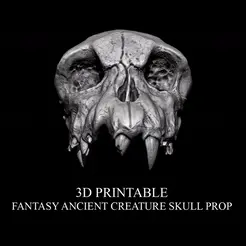 SKULL_01-GIF.gif 3D PRINTABLE FANTASY ANCIENT CREATURE SKULL PROP