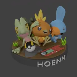 output_8xeMkL.gif STL-Datei Starter Pokemon Hoenn・Design zum Herunterladen und 3D-Drucken