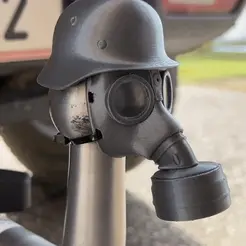Trailer-hitch-cover.gif German helmet and gas mask trailer hitch cover