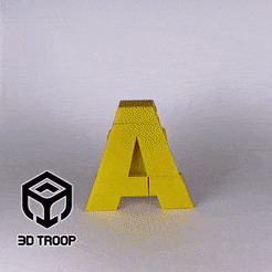 Letter-Robot-A.gif Archivo STL Letra Robot A・Modelo de impresora 3D para descargar, 3DTROOP