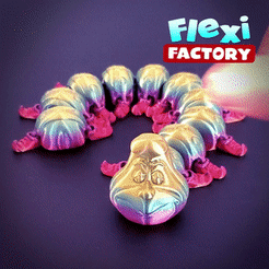 Caterpillar.gif STL file Cute Flexi Print-in-Place Caterpillar・Model to download and 3D print