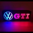 GTI.gif Easy Print Any Printer VW Golf Polo GTI MK 1 2 3 4 5 6 7 8 Rabbit Volkswagen LED Lightbox Desktop Wall mounted Workshop Garage Light Lamp