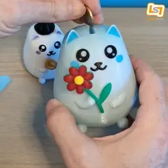 gif02.gif 3D file So Kawaii cat super cute and funny [piggy bank, box, pot, decorative character]・3D printable model to download